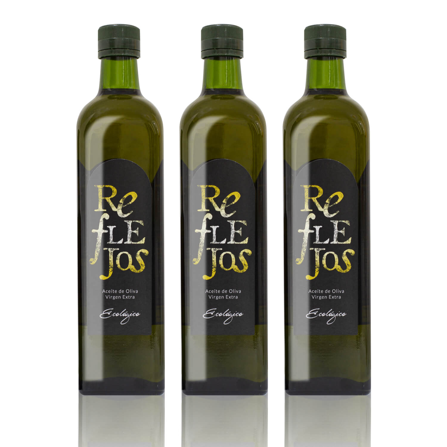 Aceite de oliva virgen extra. Estuche de 3 botellas de 750 ml.